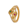 RADIANT ZIRCON HEART DESIGN GOLD RING